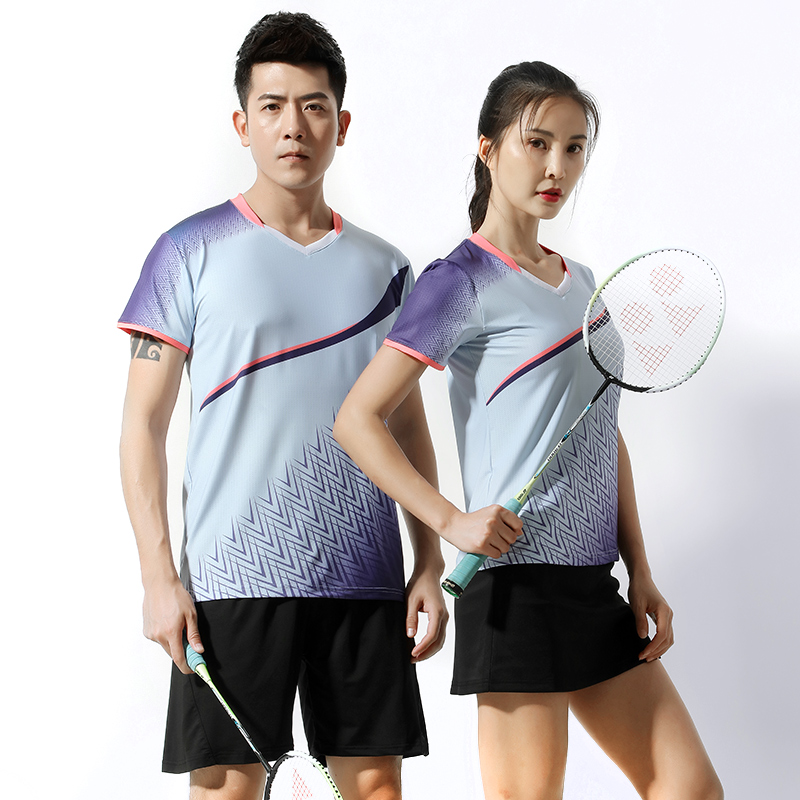 (speed-dry type) 2020 new summer short sleeve badminton suit sports suit table tennis competition uniforms customised