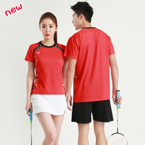 Badminton suit suit Mens and womens short-sleeved sportswear quick-drying air table tennis game uniform custom printing