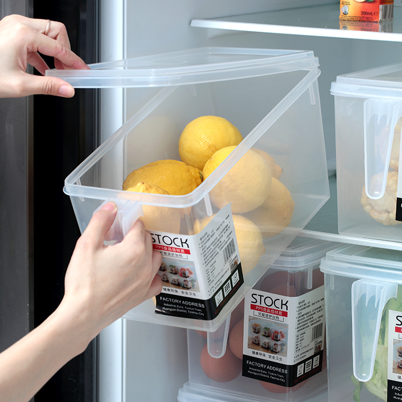 Refrigerator fresh-keeping storage box transparent seal with lid fresh-keeping box with handle kitchen dust-proof storage food storage box