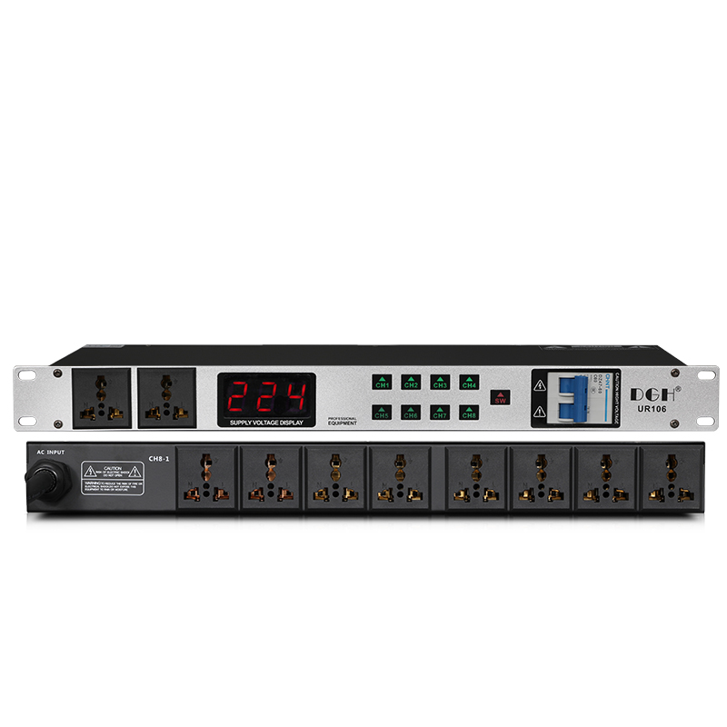 DGH Pro 8CH Power Sequencer Stage 10CH Socket Sequence Control Manager Filter COMPUTER Central Control