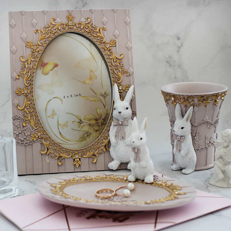 Jewelry storage tray exquisite rabbit jewelry tray cute photo frame storage display rack window photography props