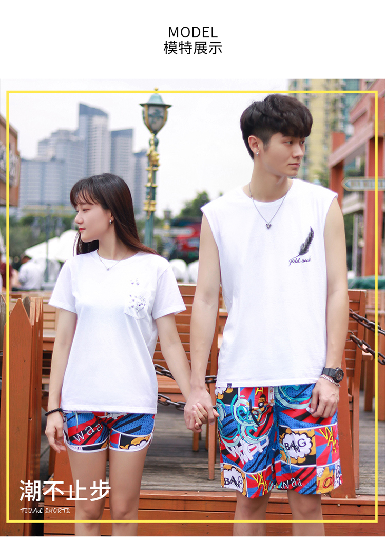 Mùa xuân quần đi biển quần lửng nam nhanh khô rộng kích thước lớn những người yêu thích quần short năm quần ngắn đi biển bên cạnh quần short boxer quần đi biển nam vải dù