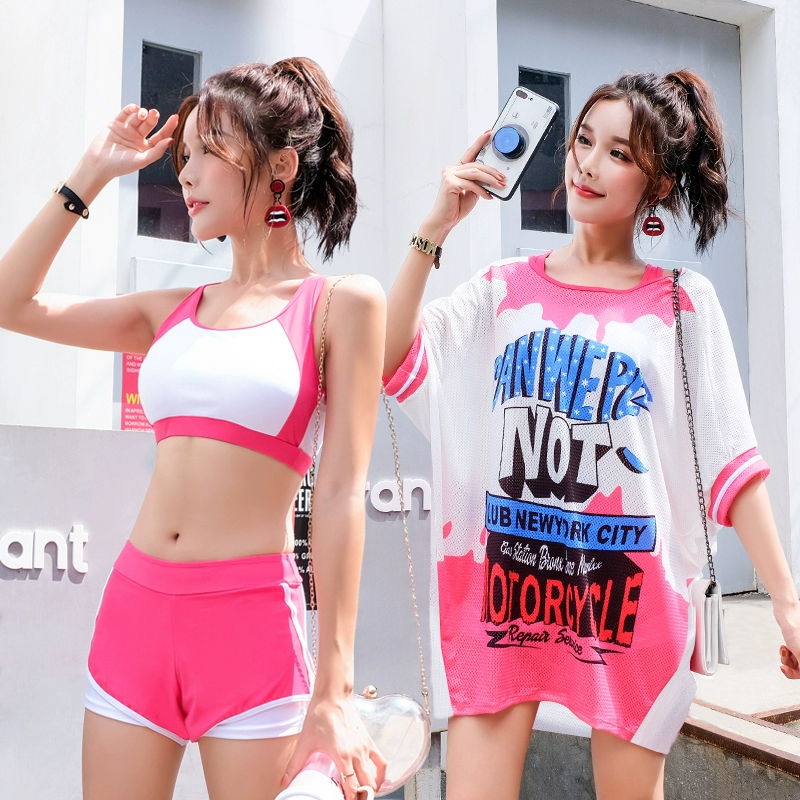 Áo tắm tách nữ ba mảnh phù hợp với cổ tích người hâm mộ bảo thủ che bụng giảm béo sinh viên trong gió áo tắm suối nước nóng - Bộ đồ bơi hai mảnh