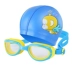 Kính râm cho bé trai hộp lớn chống nước chống sương mù HD bé gái kính bơi mũ bơi - Goggles mắt kính bơi phoenix Goggles