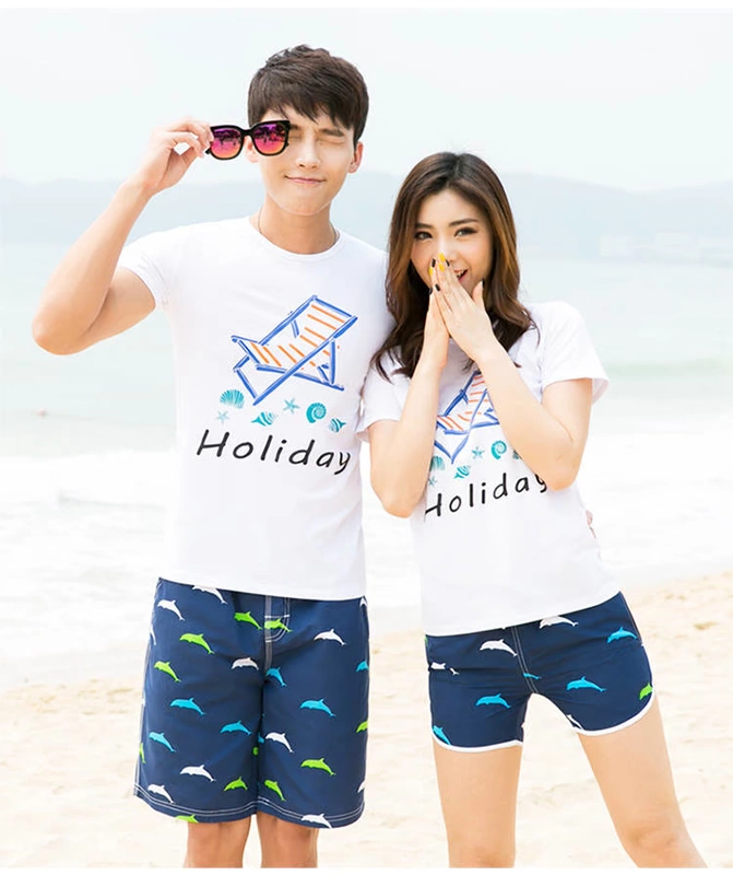 Youyou vài chiếc quần đi biển bên bờ biển kỳ nghỉ nam nữ năm điểm đồ bơi rộng kích cỡ lớn quần bơi ngắn quần bình thường 	mua quần đi biển	