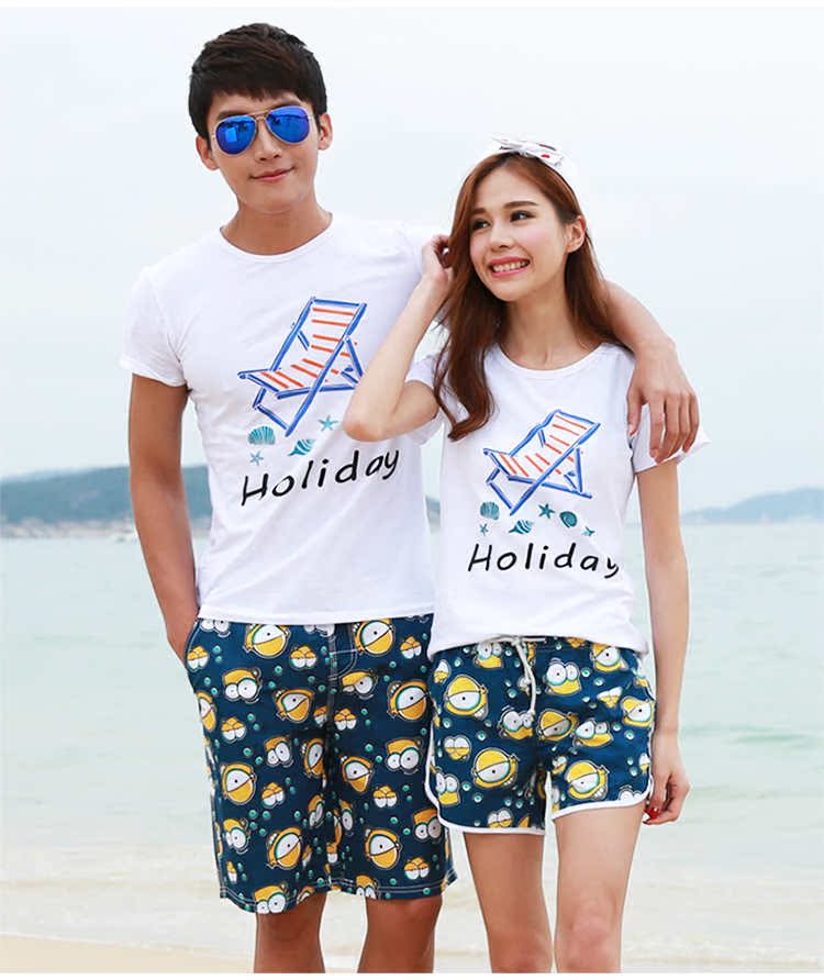 Youyou vài chiếc quần đi biển bên bờ biển kỳ nghỉ nam nữ năm điểm đồ bơi rộng kích cỡ lớn quần bơi ngắn quần bình thường 	quần áo đi biển giá rẻ	