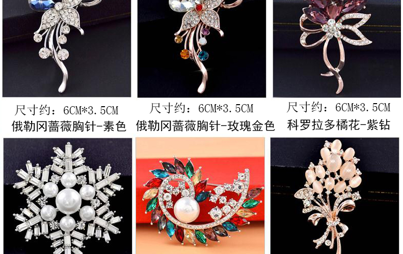 Broche femme en cristal artificiel - Ref 1170211 Image 9