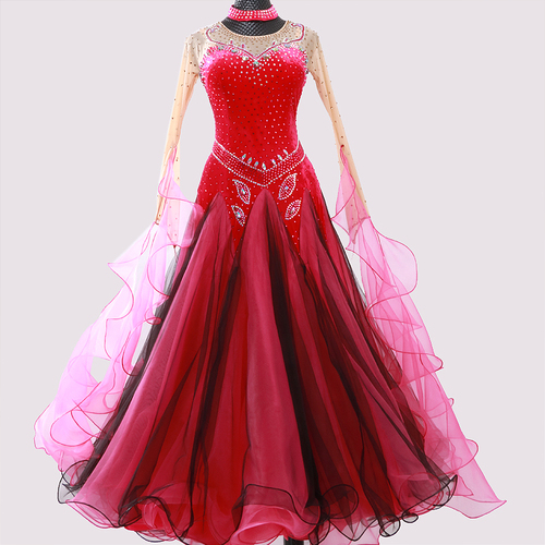 Custom size competition ballroom dance dresses for women girls Modern dance dress Waltz skirt big swing national standard dance dress competition dress performance dress