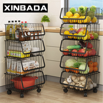 Kitchen shelving ground floor multilayer Vegetable Basket Vegetable Basket Fruits Fruits Fruits And Vegetables rack Vegetable Racks Miscellaneous storage racks