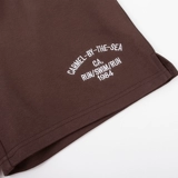 Коричневые шорты для отдыха, штаны, в американском стиле, с вышивкой, свободный крой