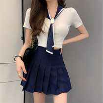 majealure can be salt-sweetened jk suit female summer light ripening wind-less temperament Slim Plexant Dress two sets