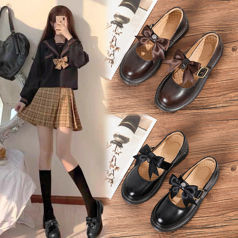 Small leather shoes female Inlan 2021 new summer days jk uniform shoes retro college wind lolita single shoe tide