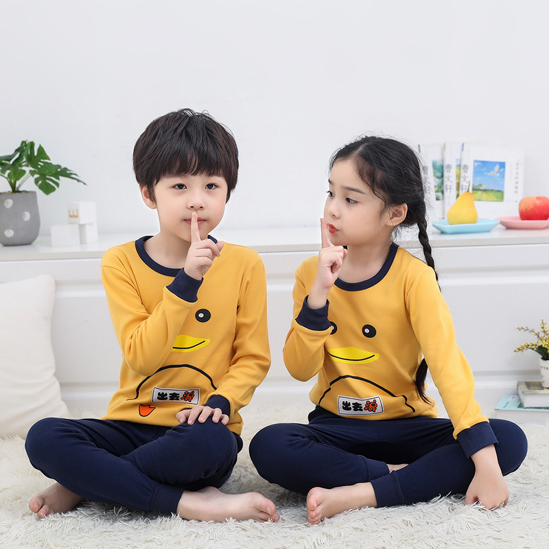 Trẻ em bông lót childrens mùa thu quần quần áo mùa thu thiết chàng trai trung niên trẻ em mùa thu cô gái mỏng pajama bông áo len.