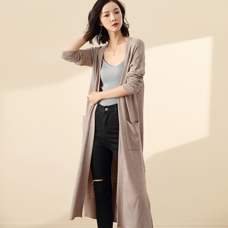 Casual Style Knitted Cardigan Jacket for Women, Spring and Autumn 2026 New Mid-Length Sweater, Loose Outerwear, Thin Style