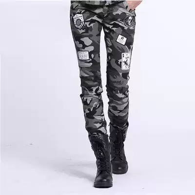 ELITE TRIBE ELITE TRIBE WCK-6625 outdoor casual personality cloth paste fashion slim cigarette tube pants