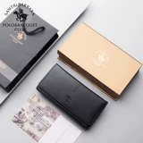 Футболка polo, бумажник, длинный повседневный кожаный кошелек, из натуральной кожи, простой и элегантный дизайн