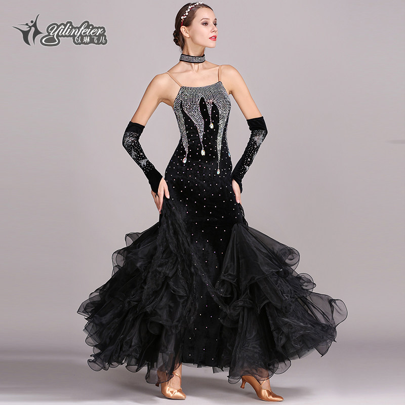 Yilin Feier waltz large swing skirt modern dance dress performance costume costume dress S7016 national standard dance costume