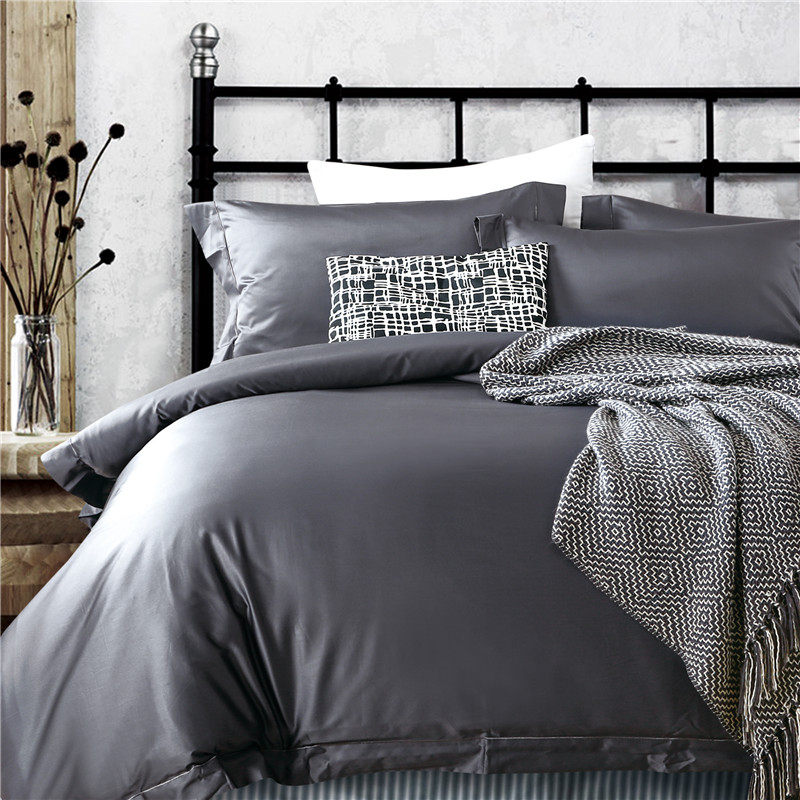 Foreign trade high-grade 140 Egyptian long-staple cotton four-piece set 1800 pure cotton pure color horse cotton pure cotton bedding