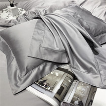 Light luxury 120 high-end horse cotton four-piece set 100 cotton cotton quilt cover sheets solid color hotel bedding