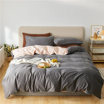 Light extravagant style thickened 100 baby warm velvet cotton polished four-piece autumn winter warm bed sheets bedding