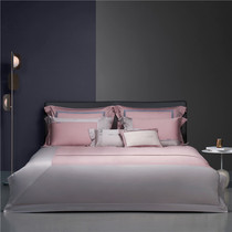 140 cotton high-end four-piece set of 100 long-staple cotton high-end touch color quilt cover light luxury simple bedding