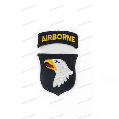 Domestic embroidery on the armband of the 101st Airborne Division of the US Military during World War II