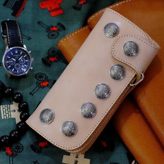 Japan Direct Post REDMOON Red Moon OB-02A Genuine Leather Beef 7 Star Seven Dragon Ball Pearl Man Long Purse Wallet