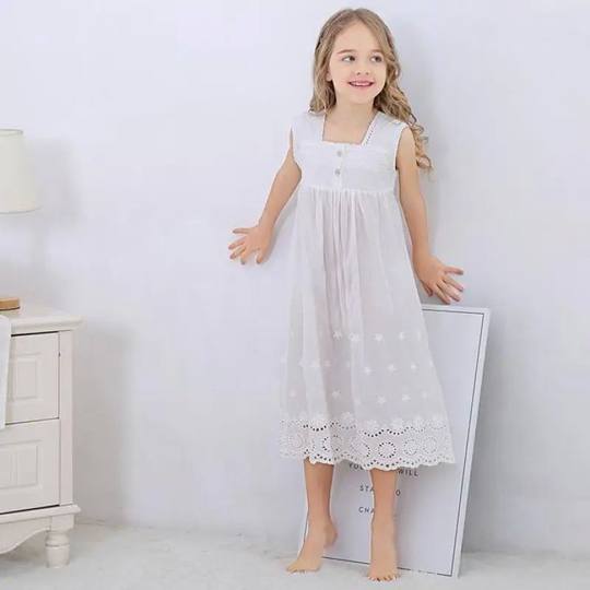 Toddle Girl White Nightdress Princess Dress Children Pajamas