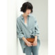 COCOBELLA temperament commuter linen shirt women's simple haze blue casual sweatshirt SR109