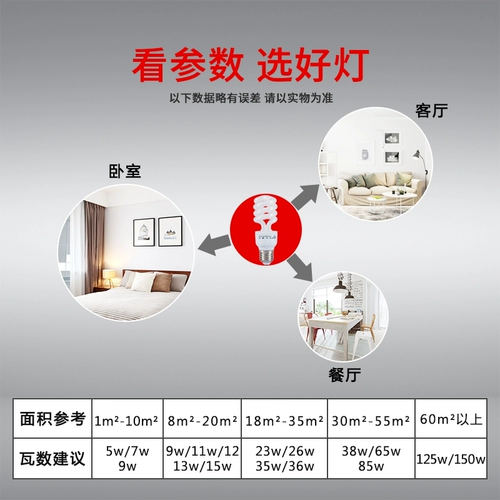 开尔 Энергосберегающая лампа, спиральная линейная лампа, лампочка, светильник, с винтовым цоколем, 13W, 26W, высокая мощность