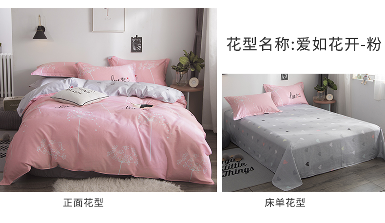 in bông denim Nam Cực gió ròng đỏ nữ 100% giường khăn trải giường bông chăn ba mảnh 1.8 - Bộ đồ giường bốn mảnh chăn ga gối đệm giá rẻ