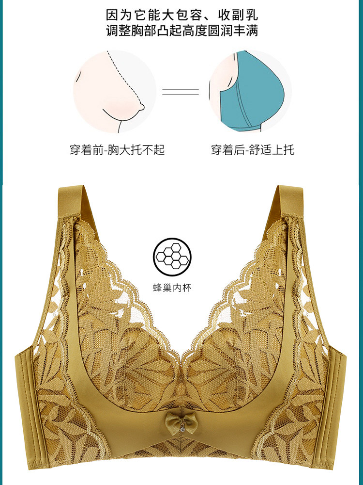 Plus Size Lingerie Bra, Thin Style for Women, Wireless, Anti-Sagging, for Chubby Women, Push-Up, Adjustable, Makes Large Breasts Appear Smaller, New