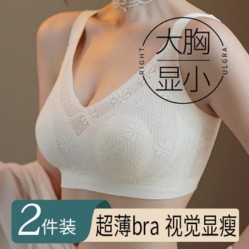 Rabbit Ear Bra for Women, Ultra-Thin, Minimizes Large Busts, Full Cup, Summer Sexy, Side Breast Support, Anti-Sagging Bra