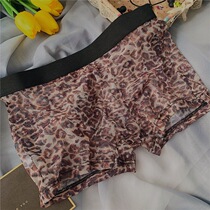 Summer ultra-thin breathable quick-drying mesh fashion mens underwear super sexy BAO WEN ice silk transparent personality boxer