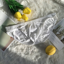 2021 new mens ice silk seamless small triangle underwear ultra-thin one piece low waist sexy summer shorts head