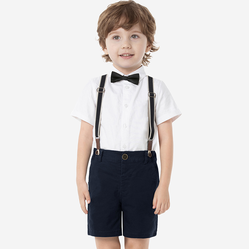 Piano Birthday Kindergarten small host acting out of flower boy boy gown suit Inlenwind Summer pure cotton