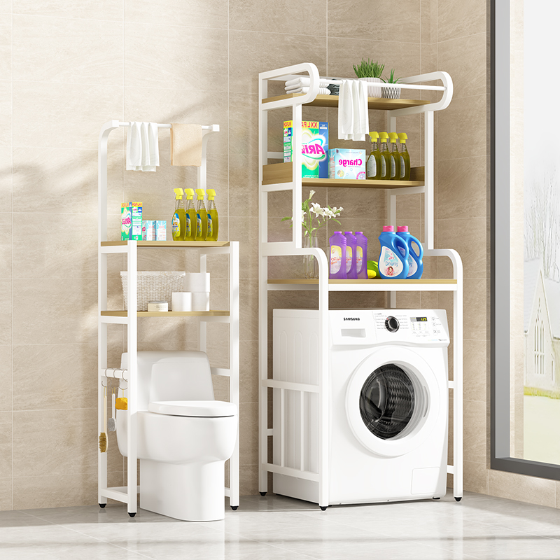 Toilet rack floor multi-layer rack bathroom balcony multi-function rack washing machine rack powder room storage rack