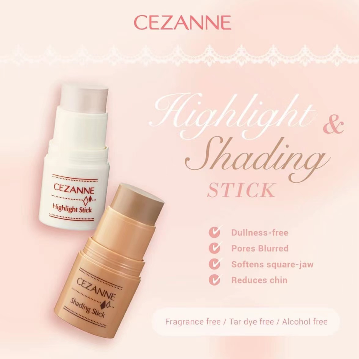 Japan's Cezanne Qianli three-dimensional contour highlight repair stick Li Xirui with the same shadow sympathy T-zone V face