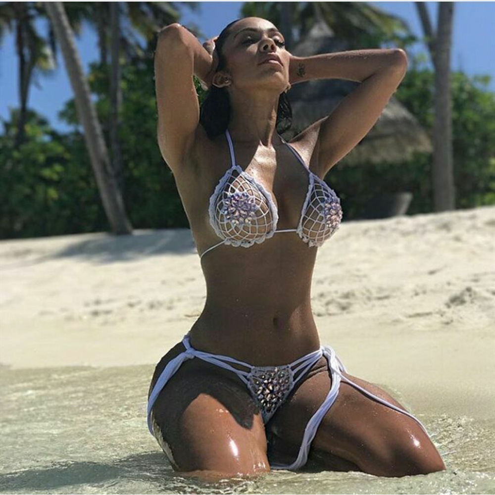 Dây buộc dây Bali Maldives Công nghiệp nặng Khoan lưới Phối cảnh Bộ đồ bơi đan gợi cảm đồ bơi nữ cao cấp