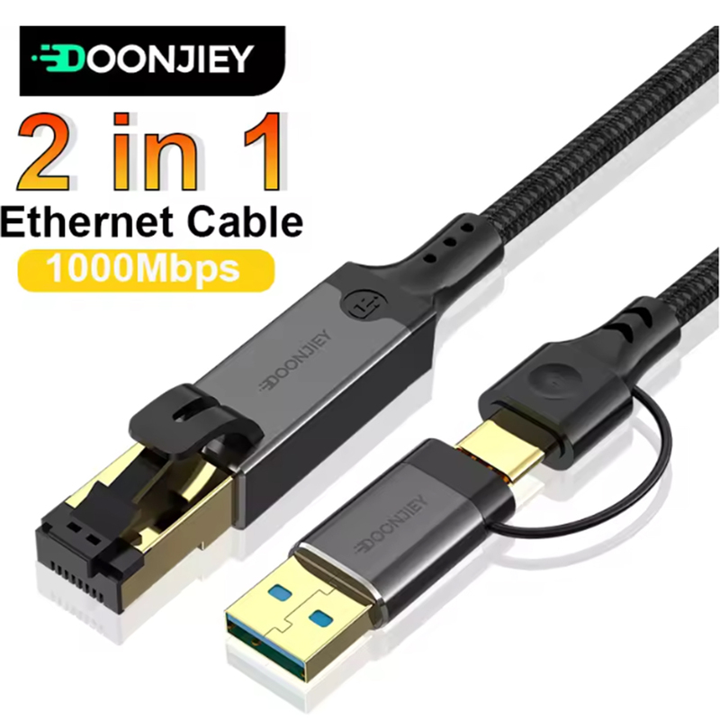 USB C to Ethernet Cable Type C to RJ45 Gigabit Network Cord USB C to Ethernet Cable Type C to RJ45 Gigabit Network Cord