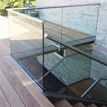  Glass handrail railing Balcony Stainless steel column Attic floor guardrail Fashion simple indoor and outdoor pool fence