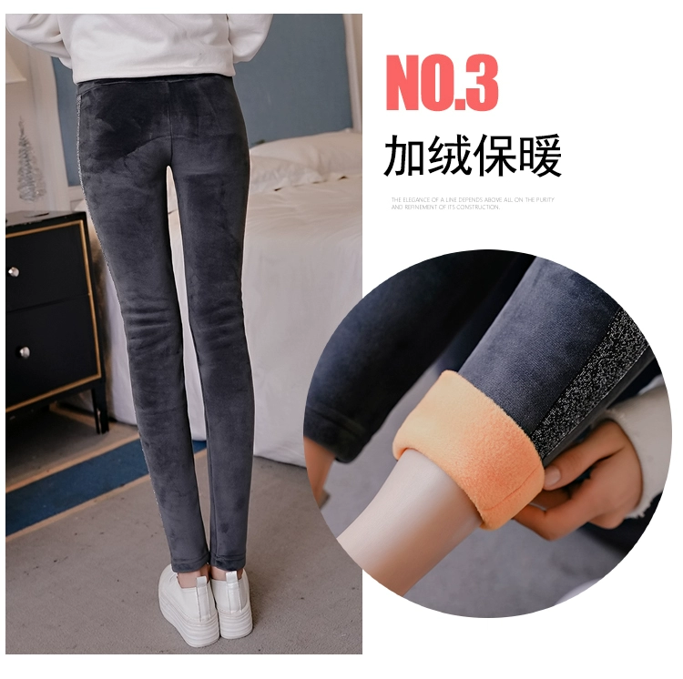 Cộng thêm phân bón XL cho bà bầu quần legging mùa đông cộng với nhung dày mặc quần cotton ấm mỡ mỡ bụng nâng quần 200 kg shop bầu đẹp