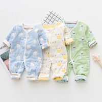Quần áo trẻ em 3 tháng nam nữ trẻ em mùa xuân và mùa thu cotton 6 bộ đồ ngủ gạc quần áo sơ sinh mùa xuân - Áo liền quần quần áo trẻ em xuất khẩu