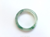 Laokeng high ice glass seed fairy fluttering glue full of light green floating flower artistic conception is a circle flat mouth emerald bracelet