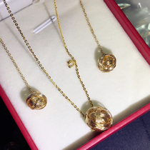 Zhenxinzhen to Italy imported Seiko 18K Gold Gold small wool ball pendant necklace earrings clear C