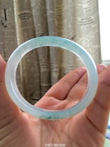 Zhenxin Zhenzhi Old pit ice seed floating flower Flat mouth Princess Jade bracelet Crystal clear