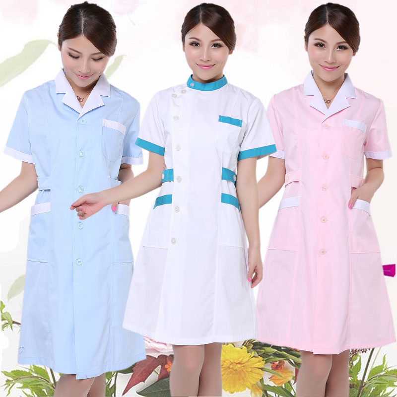 Korean version of semi-permanent nurse beauty clothing pharmacy clothing male and female doctor clothing winter clothing summer tattoo embroidery teacher white coat
