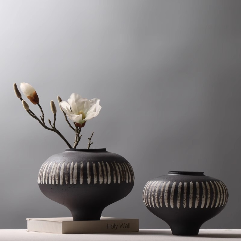 Niche Designer Handmade Pottery Model Room Creative Flower Arrangement Decoration Hotel and B&B Color Matching Shooting Vase