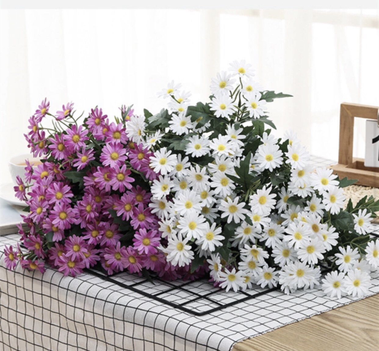 9头韩式仿真小雏菊假花束多头野菊 塑料绢花客厅家居装饰摆放包邮详情2