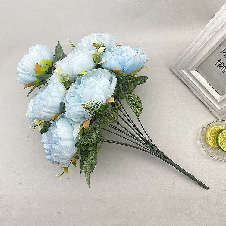 12头洋牡丹仿真把束西洋玫瑰假绢花婚礼婚庆插花装饰欧式花墙花艺详情5